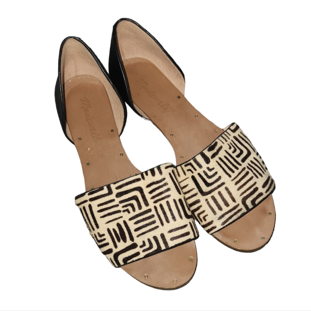 Madewell leather calf hair Thea sandals